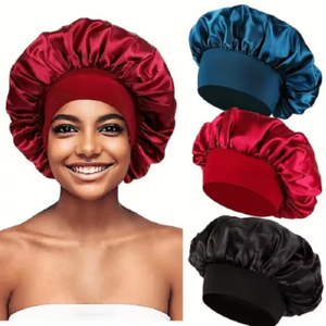 Cuffia in Seta Bianca con Elastico Morbido per Capelli Ricci, per Uomo e Donna, Ideale per Dormire - Product Image 1