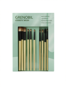 Set di pennelli cosmetici Grenobil, 12 pezzi, strumenti per il trucco con manico in legno e capelli sintetici - Product Image 1