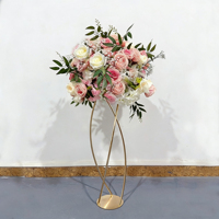 Support à fleurs en métal doré Luckygoods, centre de table pour mariage, décorations de table, vase à fleurs en forme de S pour fête