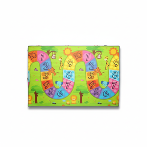 Tapis de jeu simple face 200x140x0,8 cm XPE pour bébé-Mousse non toxique imperméable et enroulable avec numéro coloré Route Produit coloré - Product Image 1
