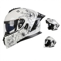 Casque de moto ABS avec double certification 3C/DOT, fente pour casque audio, motifs et logos personnalisables pour la conduite transfrontalière