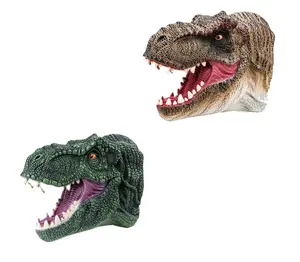 Großhandel dinosaurier handpuppe grün-Kinder geschichte erzählen Puppenspiel zeug Weich gummi Kunststoff Warcraft Dinosaurier Handpuppe interaktives Spiels pielzeug