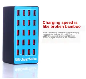 20-Port USB Hub Charger Power Adapter Wall Fast Charging Dock Station 100W for Appl Phone Pad Huawei Smartphone Table