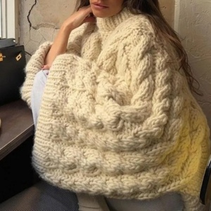 Pull en tricot à col rond et manches longues pour femme, best-seller, tendance, coupe ample - Product Image 6