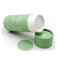 Tube en carton alimentaire personnalisé avec couvercle tamis, récipient écologique pour poudre, épices, sel, cacao, assaisonnements