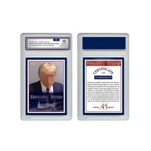 Carte de collectionneur de papier à collectionner Donaldtrump américain en gros personnalisé avec étui en acrylique