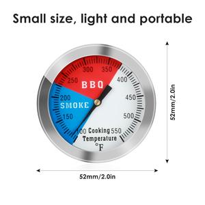 <span class=keywords><strong>Thermomètre</strong></span> pour <span class=keywords><strong>four</strong></span> <span class=keywords><strong>à</strong></span> <span class=keywords><strong>pizza</strong></span> en acier inoxydable 2 "Charcoal Pit Wood Smoker Temp Gauge - Product Image 2