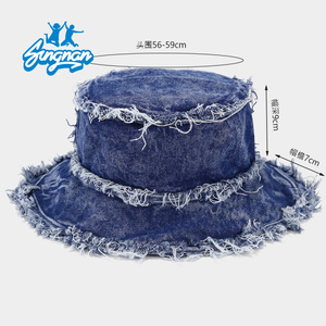 Chapeau <span class=keywords><strong>en</strong></span> <span class=keywords><strong>jean</strong></span> pour <span class=keywords><strong>femme</strong></span> Jeans <span class=keywords><strong>en</strong></span> coton lavé Chapeau de pêcheur <span class=keywords><strong>Bob</strong></span> Chapeau seau <span class=keywords><strong>en</strong></span> détresse Hip Hop Gorros - Product Image 3