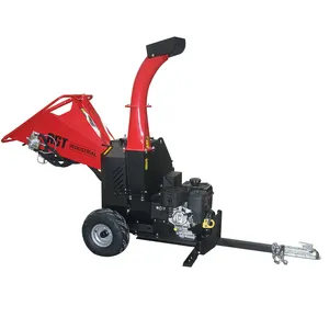 Forestry machinery 15hp gasoline wood chipper shredder with hydraulic feeding