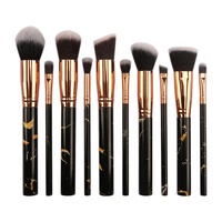 Jessup — ensemble de pinceaux de maquillage marbré, brosses de cosmétique de haute qualité, Logo personnalisable, quantité minimale de commande, 10 pièces