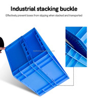 Caisse en plastique HDPP empilable, norme européenne, pour ateliers, usines, transport, boîte carrée solide, logo personnalisé, caisse en plastique EU