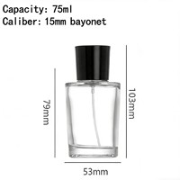 Flacon de parfum carré en verre de 75 ml avec pulvérisateur à pompe, boîte cadeau, diffuseur à bâtonnets, emballage personnalisable