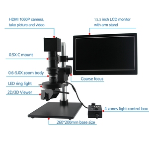 Microscope <span class=keywords><strong>3D</strong></span> Ft-Opto FM3D0325S avec commutation 2D-<span class=keywords><strong>3D</strong></span>, écran LED 13,3 pouces, grossissement 15-130X, pour réparation de téléphones portables et inspection de circuits imprimés - Product Image 6