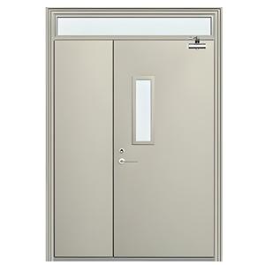 Cửa chống cháy bằng thép thương mại, cửa kim loại hai lá được xếp hạng chống cháy với khung kim loại rỗng - Product Image 2