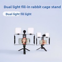 AY-49X Smartphone Video-Rig-Kit mit Mikrofon & LED-Beleuchtung für Vlogging, Live-Übertragung, Handy-Aufnahmen, Stabilisator-Käfig und Stativ