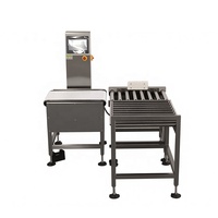 Báscula de Control de Peso en Línea con Pantalla Táctil HMI, Estructura de Acero Inoxidable, Multivoltaje, 1 Año de Garantía, 1 kg, para Alimentos y Frutas