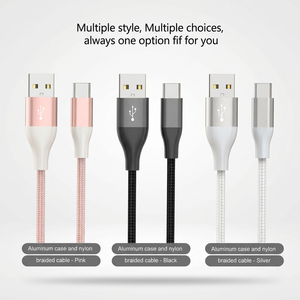 USB a to USB C <strong>Cable</strong> 3A Fast Charging Cotton Braided Type C <strong>Charger</strong> Cord 480Mbps Data Sync Aluminum Case for <strong>Samsung</strong> Xiaomi - Product Image 2