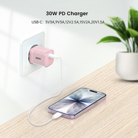 Chargeurs mobiles Tommox 30W Type C GaN Mini PD USB-C Chargeur mural rapide 30W Adaptateur pour iPhone iPad Samsung Tablette