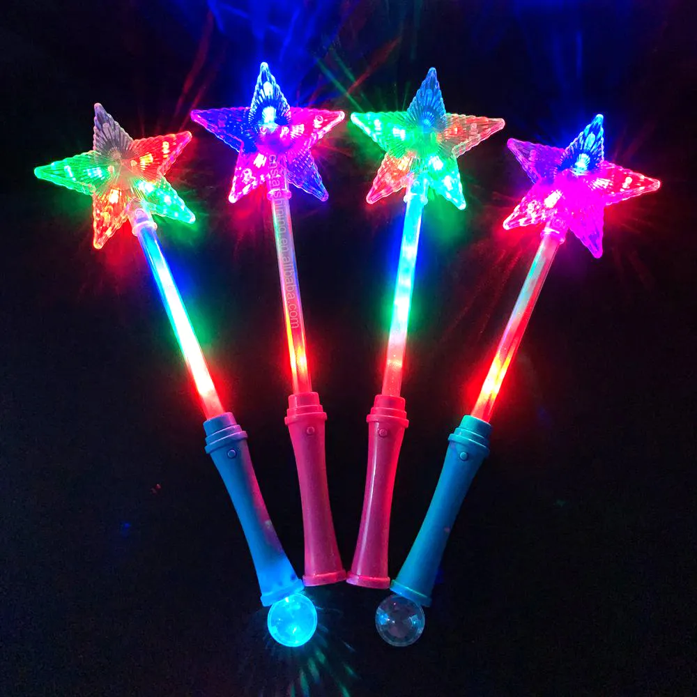 Varinha de luz de led personalizada, varinha colorida brilhante de estrela para festa de concertos oem