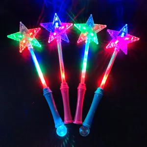 音乐会派对OEM多彩闪烁星形童话魔杖定制徽标LED荧光棒