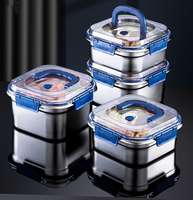 Récipient de stockage d'aliments sous vide en acier inoxydable Boîte de rangement de cuisine scellée pour garder les aliments frais
