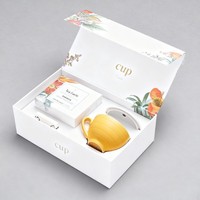 Fleur de luxe personnalisée impression numérique magnétique couleur boîte d'emballage tasse à thé soucoupe thé ensemble boîte tasse à café boîte d'emballage cadeau
