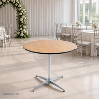 Table de cocktail d'extérieur au design moderne, table de bar portable pour événements avec plateau en contreplaqué, structure en métal, durable et facile à nettoyer