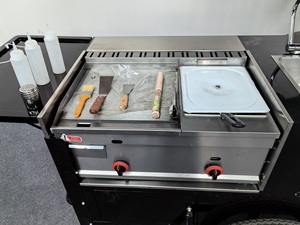 Four Teppan et friteuse équipement tout-en-un vélo alimentaire chariot à hot-dogs d'affaires mobile chariot à hamburger - Product Image 3