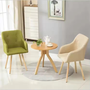 Groothandel Moderne Comfortabele <span class=keywords><strong>Wingback</strong></span> Fluwelen Stof Gestoffeerde Eetkamerstoel Met Houten Poten - Product Image 5