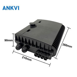 FQX.037 8 Core Fiber Optic Distribution Box Snap on Black Lid with <b>Waterproof</b> <b>Cable</b> Glands ABS IP65 Outdoor Wall Mount for FTTH - Product Image 2