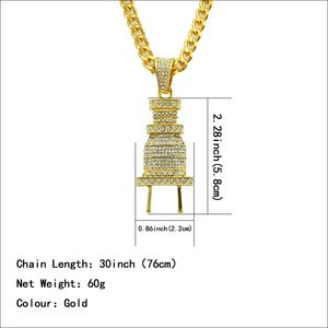 Usine Stock halloween bijoux hip hop <span class=keywords><strong>rap</strong></span> alliage et plein strass <span class=keywords><strong>plug</strong></span> pendentif collier - Product Image 3