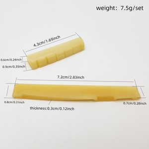 Nut per <span class=keywords><strong>Chitarra</strong></span> in Osso <span class=keywords><strong>di</strong></span> Manzo Puro a 6 Corde per <span class=keywords><strong>Chitarra</strong></span> <span class=keywords><strong>Acustica</strong></span> Folk Country in Legno, Ricambio per Corde Superiori e Inferiori - Product Image 2