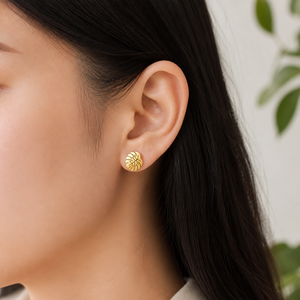 ต่างหูรูปใบไม้ สแตนเลสสตีล ชุบทอง 14K แบบสุญญากาศ ต่างหูลายพฤกษศาสตร์ 11 x 11.5 มม. 4.2 กรัม - Product Image 5