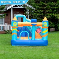 Château gonflable en tissu Oxford avec toboggan, en stock, pour enfants, famille, maison, jardin, fête