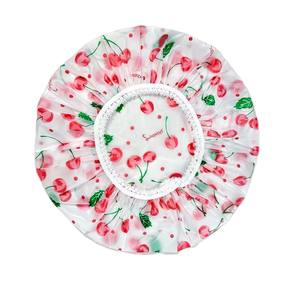 Bonnet imperméable épaissi en EVA pour <span class=keywords><strong>traitement</strong></span> capillaire – Utilisation douche et cuisine – <span class=keywords><strong>Anti</strong></span>-taches d'huile – Motifs pois/cœurs/fleurs - Product Image 5
