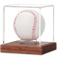 Boîte de présentation carrée en acrylique pour balle de baseball, boîte de présentation anti-poussière en plexiglas transparent pour une seule balle