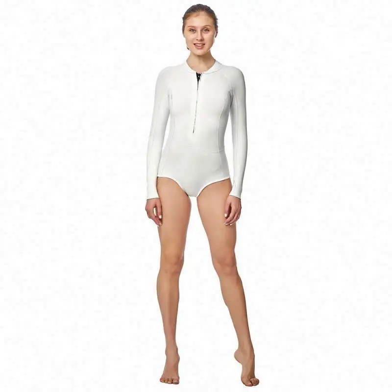 Kayak Bimini Atasan Bikini Atasan Berselancar Lycra Pakaian Neoprena Basah Putih Pakaian Springsuit 2Mm Pakaian Renang Wetsuit Satu Potong Pakaian Renang Wanita