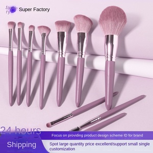 Kit de 10 pinceaux de maquillage pour les yeux, nouveau style, manche en bois, poils synthétiques, ensemble complet d'outils de beauté, vente en gros - Product Image 2