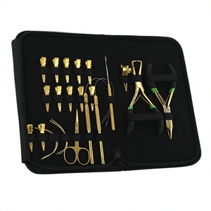 Hair Extension Tools Kit Set Surgical Grade Stainless Steel Micro <b>Beads</b> Applicator Removal Pliers <b>Needles</b> Loop Clips Scissor - Product Image 1