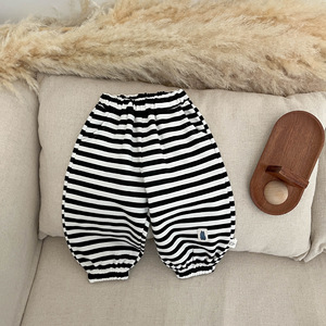<span class=keywords><strong>Pantaloni</strong></span> Sportivi per Bambini Primavera 2025 Nuova Moda Casual Larghi in Cotone Rivestito in PU a Righe Stile Coreano - Product Image 6