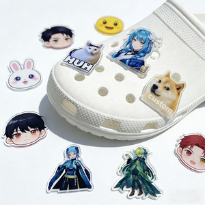 Breloques de chaussures en acrylique personnalisées pour animaux de compagnie (chats et chiens) avec impression UV HD, accessoires de décoration personnalisés en acrylique pour sabots, style anime - Product Image 4