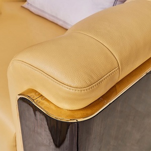 100% Blue RealหนังLuxury Royalผู้ผลิตเฟอร์นิเจอร์Designs Home Officeเลานจ์ห้องนั่งเล่นโซฟาGolden - Product Image 4
