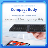 Keyboard Lipat Nirkabel BT Multi-perangkat Tri-Fold dengan Touchpad dan Numeric Pad, Klik Senyap, Ukuran Penuh, untuk Laptop/Tablet
