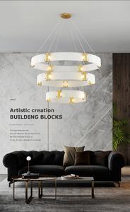 Premium Feeling Ice Crackle Hotel Restaurant Bar LED Pendant Light Black Elegant Living Room Office Iron Dimmable Middle Long - Product Image 4