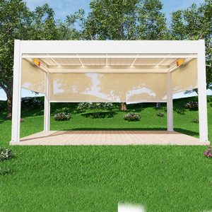 <span class=keywords><strong>Pergola</strong></span> électrique en aluminium bioclimatique télécommandée <span class=keywords><strong>2x3</strong></span> 3x3m 3x4 3x5 5x4 3 m x 6m avec côtés persiennes blanches - Product Image 4