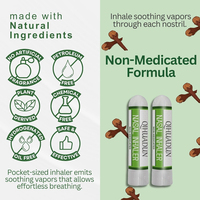 Inhalateur Nasal Naturel de Qualité Supérieure, Non Médicamenteux, Énergie Contre le Stress, Menthol, Huile de Clou de Girofle, Huile d'Eucalyptus & Camphre, 1,5 ml