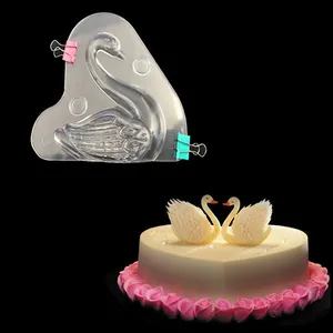 Big Swan Shape 3D Transparente Kunststoff-Schokoladen form DIY Backen Dekorieren Polycarbonat Candy Jelly Mousse Mold