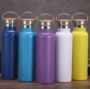 750ML Eco-Friendly Bottiglia di Acqua Unbreakable Portable Spiaggia Thermos Riciclato Palestra Boccetta di Vuoto Con La Maniglia