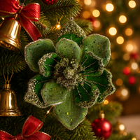 Décoration de Noël en polyester à motif de poinsettia, taille personnalisée, utilisation en intérieur, montage mural