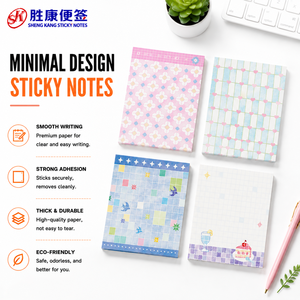Custom Cute Grid Sticky Notes <b>Memo</b> <b>Pads</b> Smooth Writing Adhesive Paper Notepad for Journaling Desk Decor Office School Stationery - Product Image 1